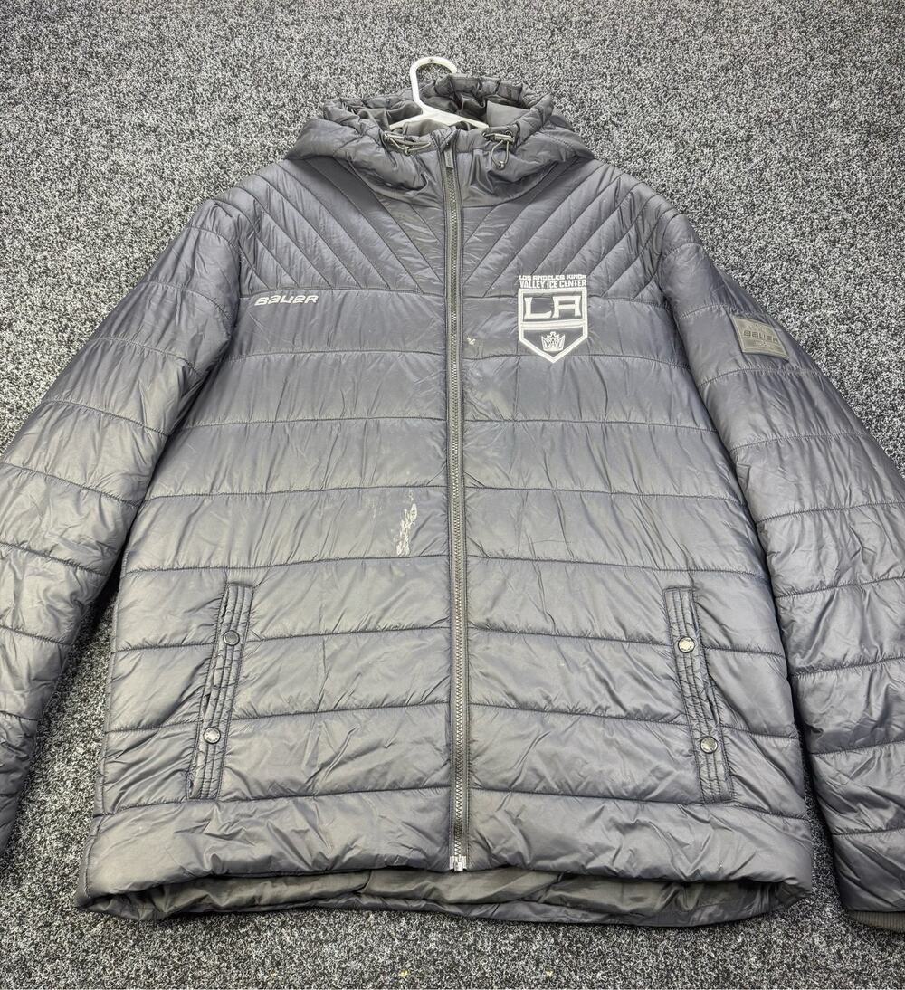 Bauer Los Angeles Jr Kings Hockey Club Team Puffer Jacket Coat Gray XXL